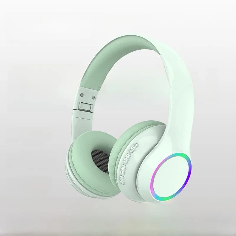 Belaidės „Bluetooth“ ausinės su LED apšvietimu ir mikrofonu