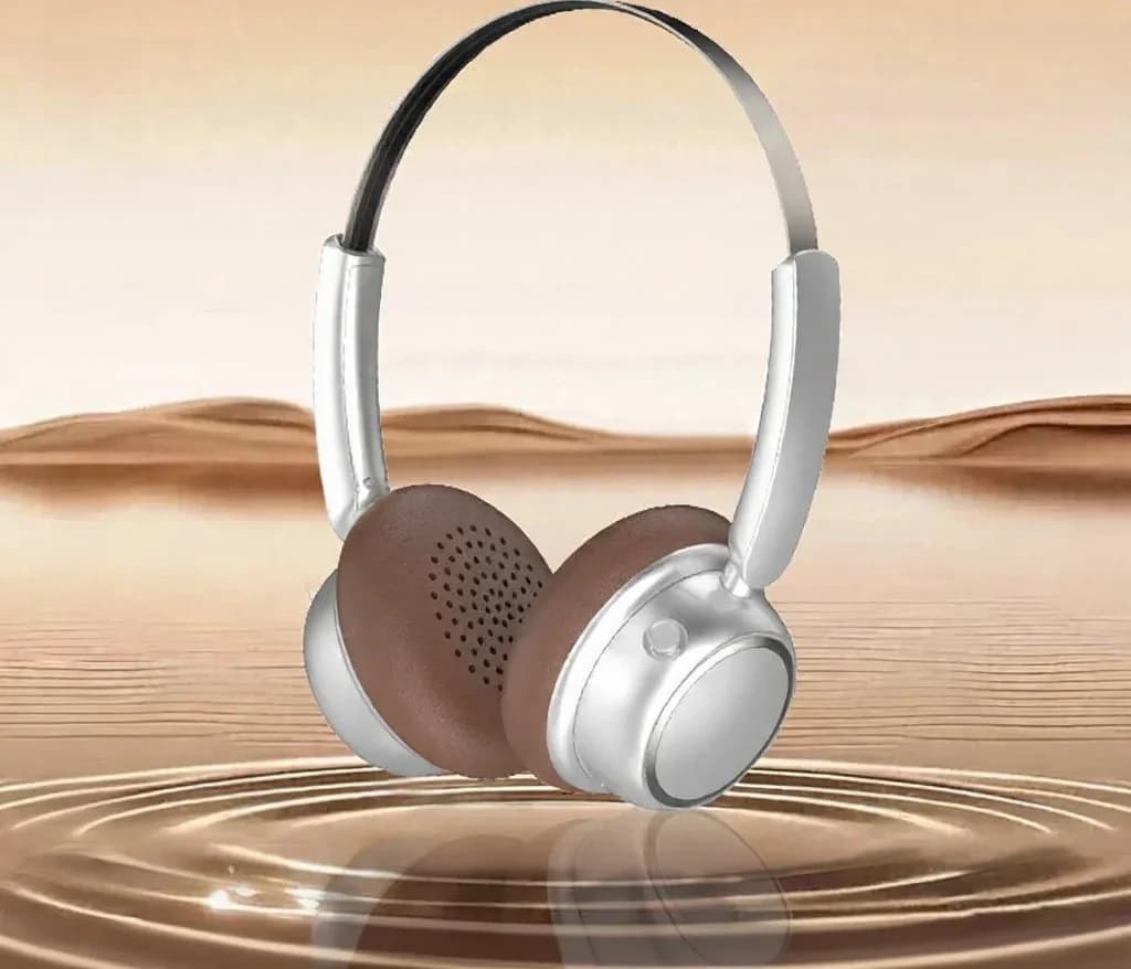 Retro belaidės Bluetooth ausinės su metaliniu lankeliu ir ilgu baterijos veikimu