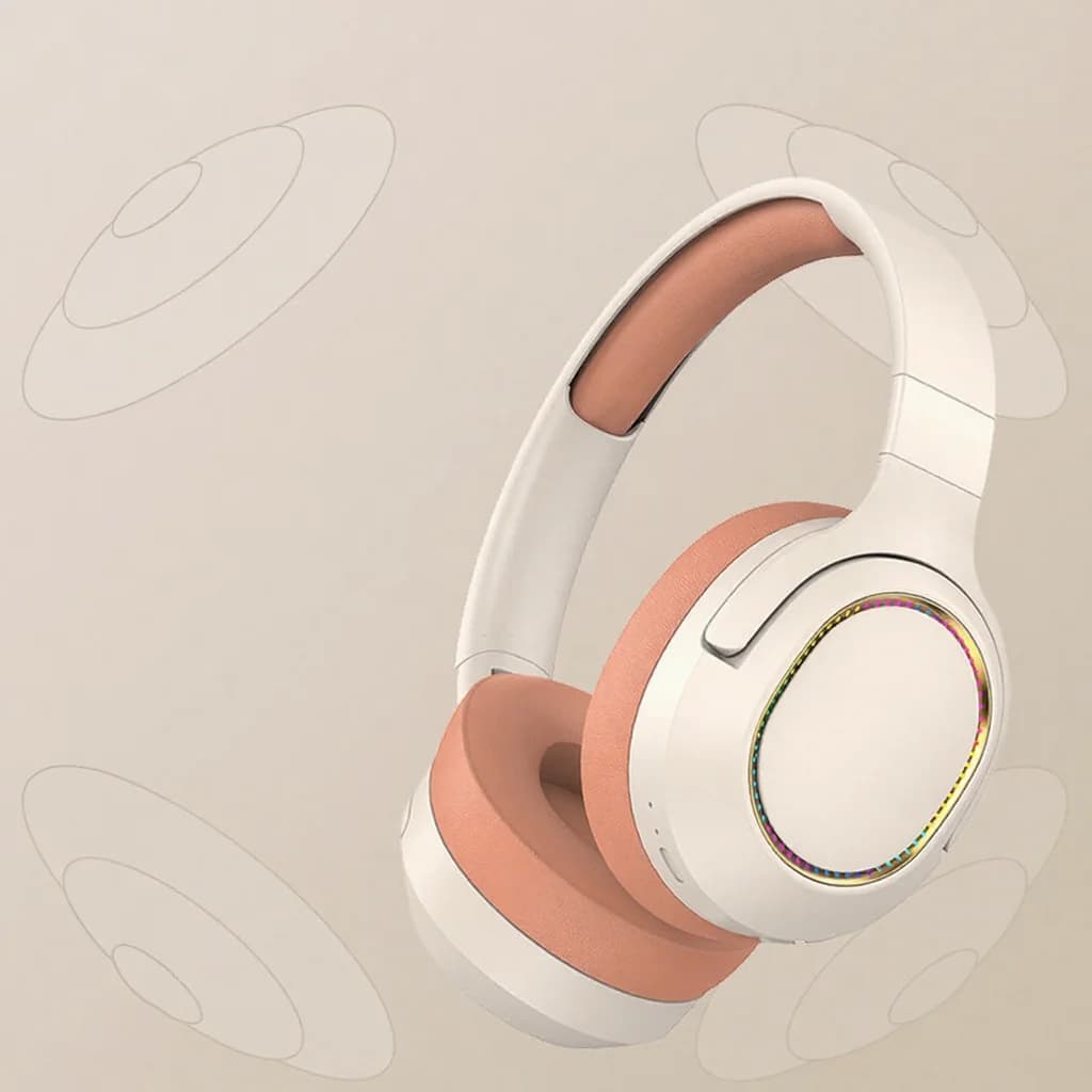 RGB žaidimų ausinės belaidės „Bluetooth“ antausinės stereo ausinės