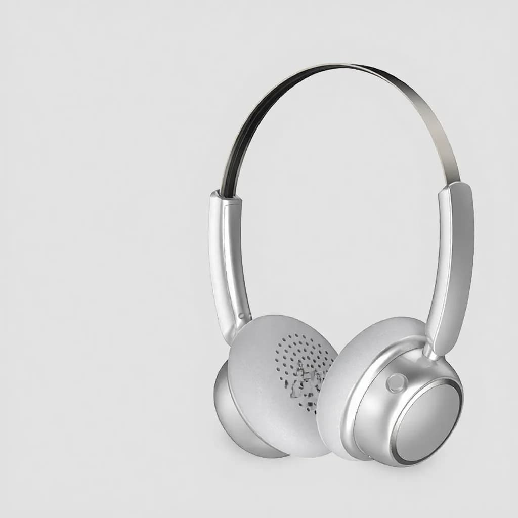 Retro stiliaus belaidžiai „Bluetooth“ ausinės su metaline galvos juosta