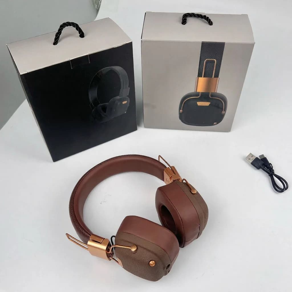 Retro stiliaus „Bluetooth“ ausinės su EQ režimais ir sulankstamu dizainu