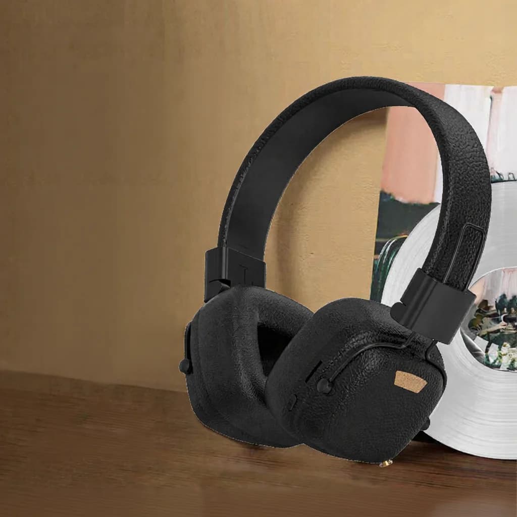 Retro stiliaus „Bluetooth“ ausinės su EQ režimais ir sulankstamu dizainu