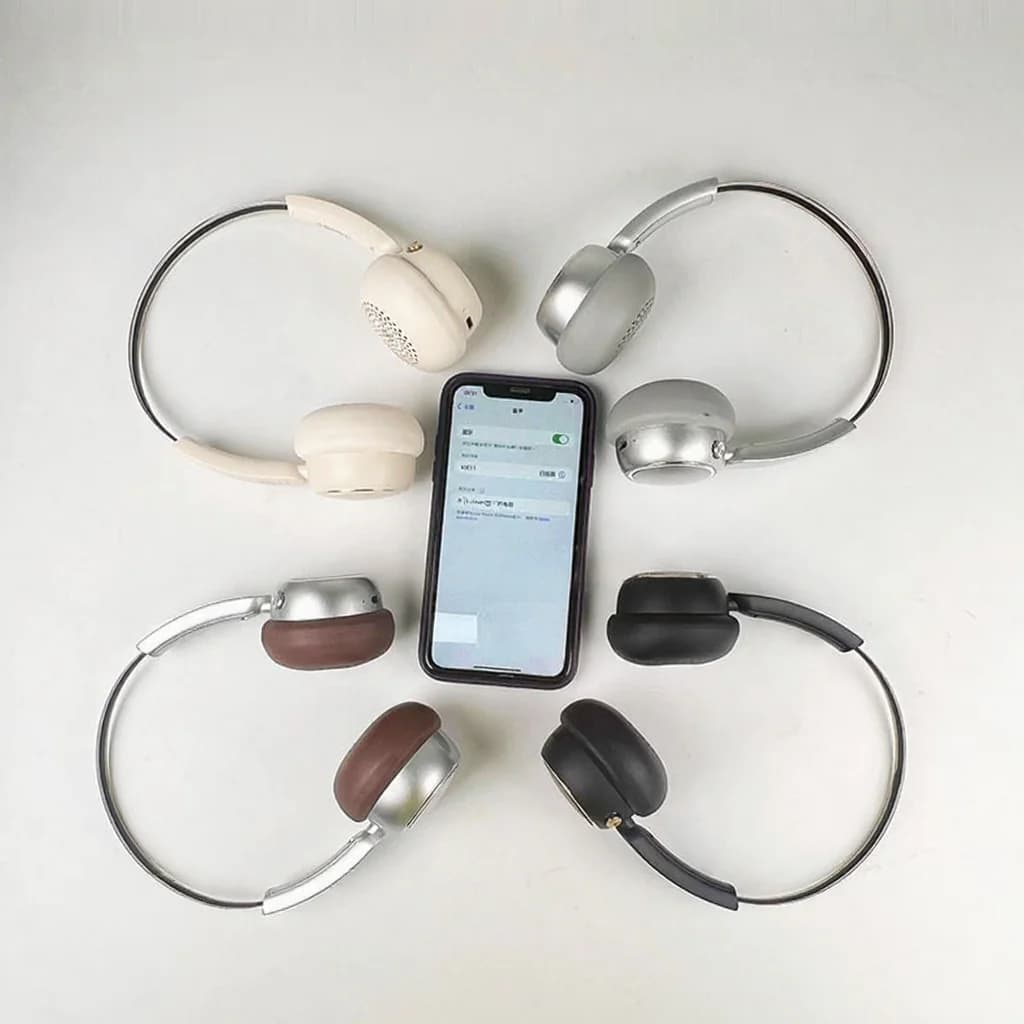 Retro belaidės antausinės ausinės su FM radiju ir Bluetooth 5.4