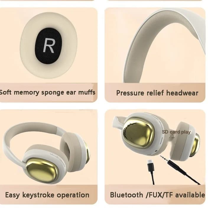 Belaidžios antausinės ausinės su „Bluetooth 5.3“ ir ilgu baterijos veikimu