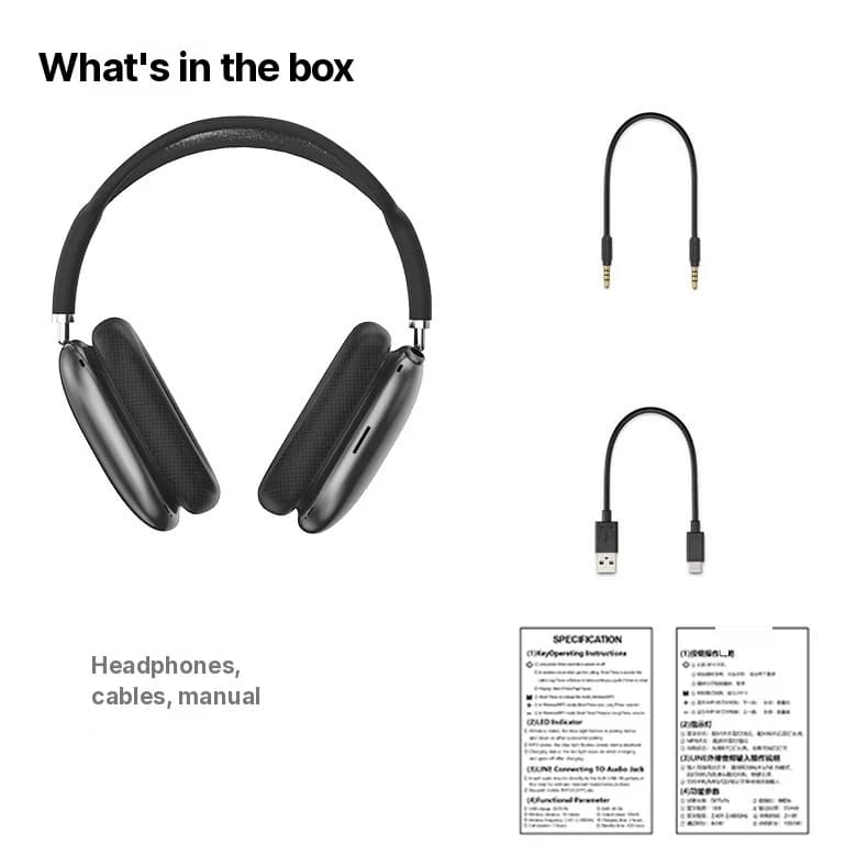 „Bluetooth 5.4“ antausinės ausinės su sukamu ratuku ir FM radiju