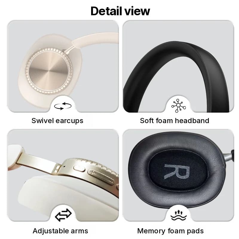Antausinės belaidės Bluetooth ausinės su triukšmo slopinimu ir dėklu