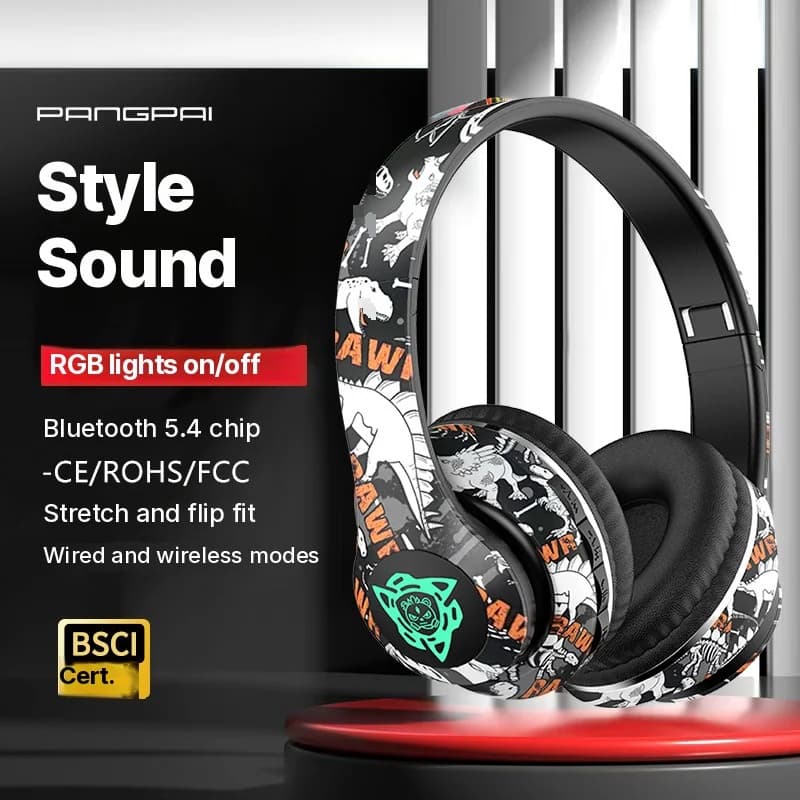 Belaidės „Bluetooth“ ausinės su mikrofonu, 40 mm garsiakalbiu, 350 mAh baterija