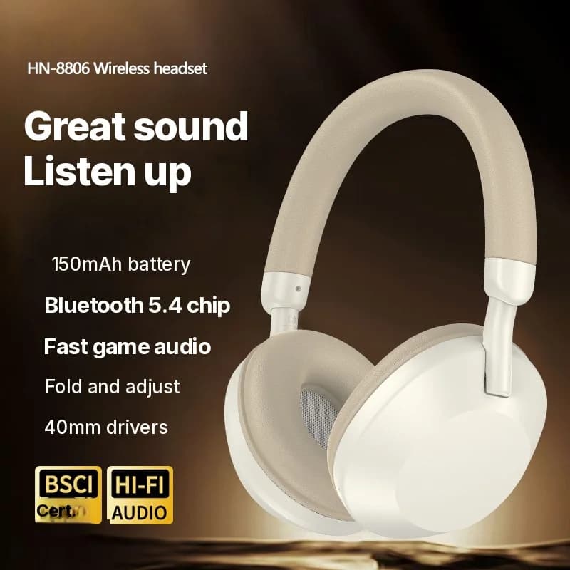 Belaidės antausinės ausinės su FM radiju ir „Bluetooth 5.4“