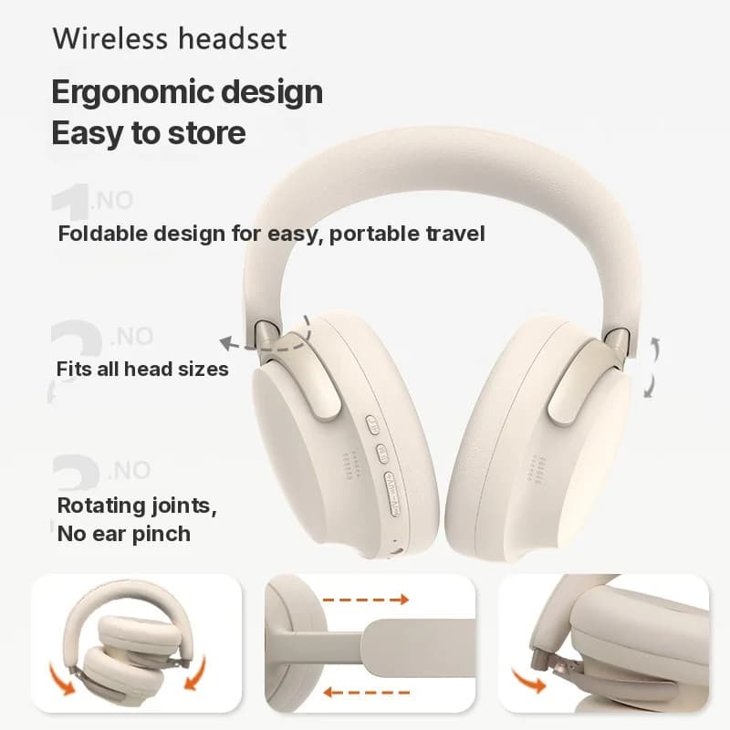Belaidos ausinės su „Bluetooth“, „Type-C“ įkrovimu ir stereo garsu
