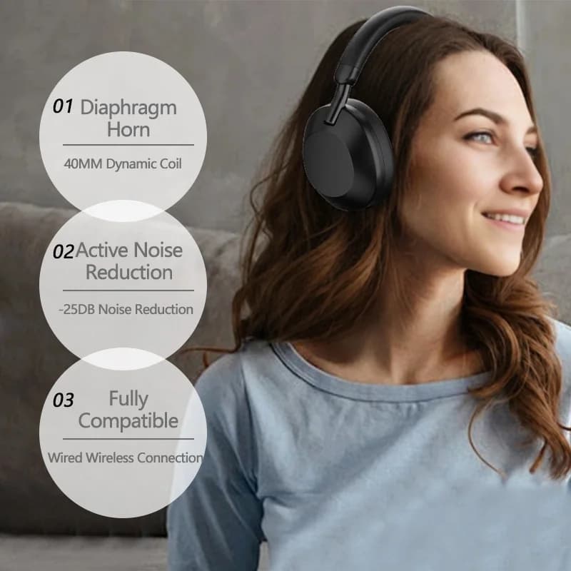 Belaidės ausinės su aktyviu triukšmo slopinimu Bluetooth 5.4