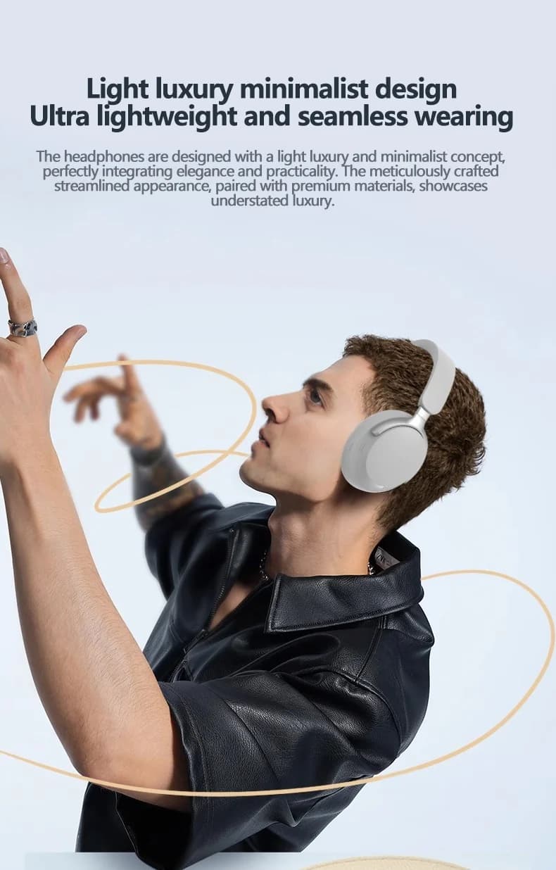 Belaidės antausinės „Bluetooth“ ausinės su 3D stereo garsu ir ilga baterija